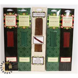 NEW TEAK INCENSE BURNER WITH 100 INCENSE STICKS