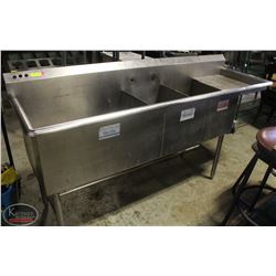 3 COMPARTMENT S/S COMMERCIAL SINK- NO FAUCET