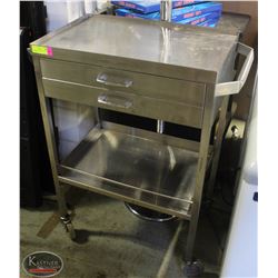S/S HEAVY-DUTY MOBILE STAND W/ 2 DRAWERS &