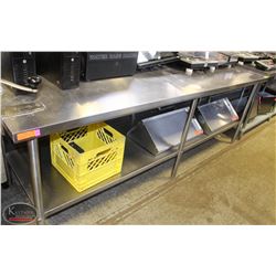 BAILIFF SEIZURE 8' S/S PREP-TABLE W/ UNDERSHELF