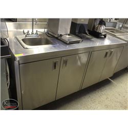 6' STAINLESS STEEL WORK CABINET W/ DROP-IN SINK W/