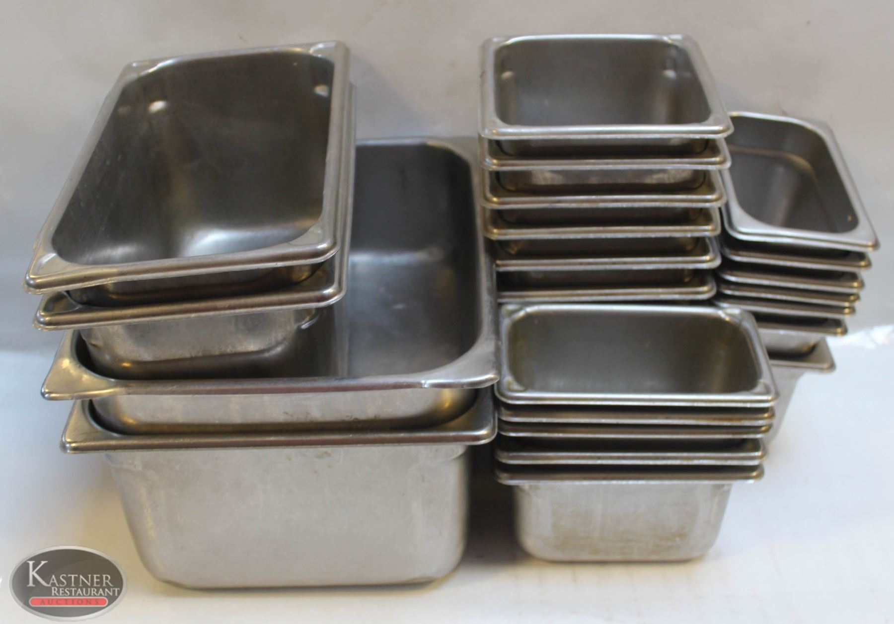 LOT OF ASSORTED STAINLESS STEEL FOOD INSERTS