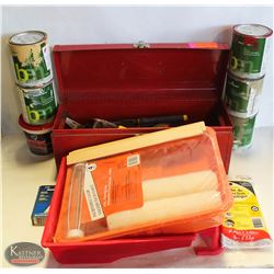 BAILIFF SEIZURE RED TOOLBOX W/ CONTENTS & PAINTING