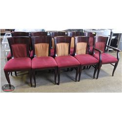 GROUP OF 10 DARKWOOD DINING CHAIRS W/ ASSORTED