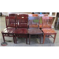 LOT OF 8 WOODEN DINING CHAIRS