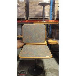 LOT OF 5 SQUARE & 1 RECTANGULAR VENEER TOP TABLES