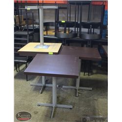LOT OF 4 DARK BROWN VENEER SQUARE TABLES