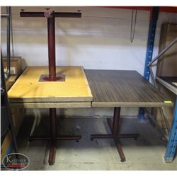 LOT OF 3 DARK BROWN VENEER RECTANGULAR TABLES