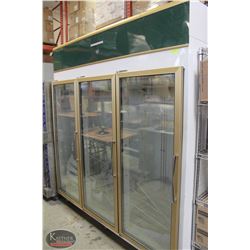 HUSSMANN UPRIGHT TRIPLE GLASS DOOR REFRIGERATOR