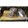 Image 1 : BOARD W/ ROLLING PIN, DOUGH CUTTER, 8-9" CAKE PANS