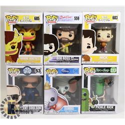 LOT OF 6 ASSORTED FUNKO