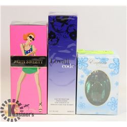 LOT OF 3 PERFUME-EXQUISUTE DREAM, CODE, PARTY