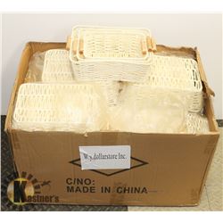 BOX OF WOVEN BASKETS