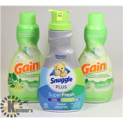 LOT OF 3 GAIN & SNUGGLE FABRIC SOFTENER