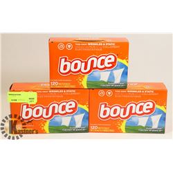 LOT OF 3 BOXES OF BOUNCE SHEETS