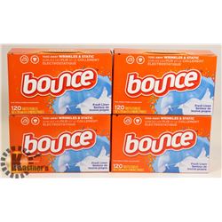 LOT OF 4 BOXES OF BOUNCE SHEETS