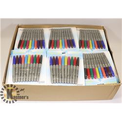 BOX OF ASSORTED COLOR PERMANENT MARKERS