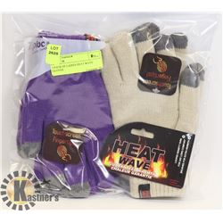 2 PACK OF LADIES HEAT WAVE GLOVES
