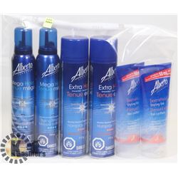 BAG OF ASSORTED ALBERTO HAIR CARE PRODUCTS