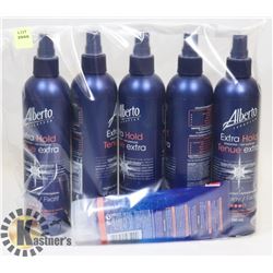 BAG OF ASSORTED ALBERTO HAIR CARE PRODUCTS