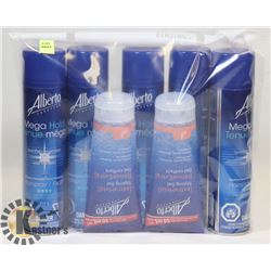 BAG OF ASSORTED ALBERTO HAIR CARE PRODUCTS