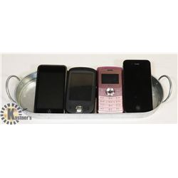 LOT OF 3 CELLPHONES AND IPOD - UNTESTED.
