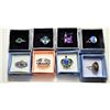 Image 1 : 14)  LOT OF 8 DELUXE FASHION RINGS
