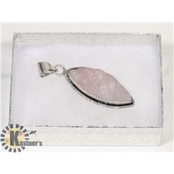 #19-PINK ROSE QUARTZ PENDANT  GEMSTONE