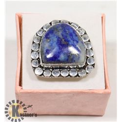 #28- BLUE LAPIS LAZULI GEMSTONE  RING/SIZE 5
