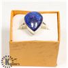 Image 1 : #24- BLUE LAPIS LAZULI GEMSTONE  RING/SIZE 9