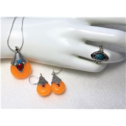 13)  SUITE OF ORANGE/YELLOW BEESWAX