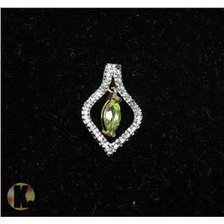 #33-GREEN PERIDOT & CZ PENDANT
