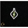 Image 1 : #33-GREEN PERIDOT & CZ PENDANT
