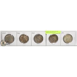 LOT OF 5 REPLICA 1921-1924 SILVER USA MORGAN AND