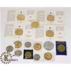 LOT OF 15 VARIOUS CANADIAN TOKENS & TRADE DOLLARS