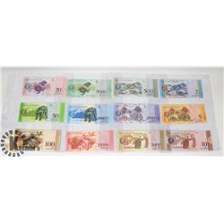 LOT OF 12 COMPLETE SET OF VENEZUELA BANK NOTES