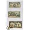 Image 1 : LOT OF 3 VINTAGE 1900-1923 CANADIAN 25 CENTS BANK