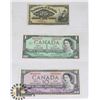 Image 1 : LOT OF 3 1900-1967 VARIOUS CANADIAN BANK NOTES.