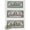 Image 1 : LOT OF THREE 1937 $1, $10 & $20 DOLLARS CANADIAN