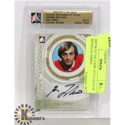 2007/08 IN THE GAME GUY LAFLEUR SIGNED SLABBED