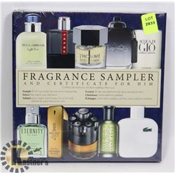 SEALED FRAGRANCE SAMPLE AND CERTIFICATE FOR HIM
