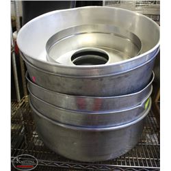 GROUP OF 5 ALUMINUM BOWLS W/ LARGE CENTRAL HOLE