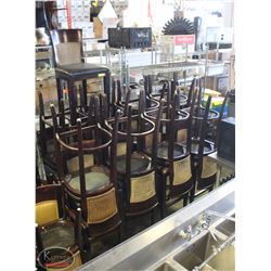 GROUP OF 17 BAR-HEIGHT PADDED LEATHERETTE CHAIRS