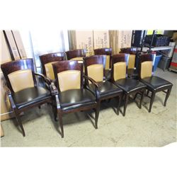 GROUP OF 9 DARKWOOD PADDED DINING CHAIRS W/