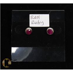 #53-RED RUBY STUD EARRINGS