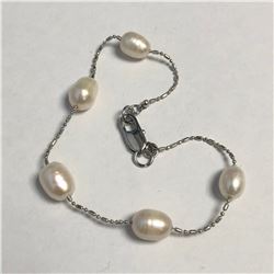 SILVER FRESHWATER PEARL BRACELET