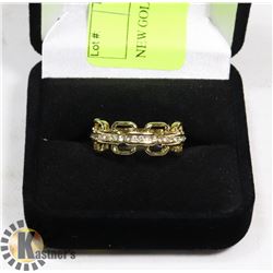 NEW GOLD PLATED RING SZ 8