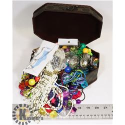 CHEST OF HAIR TIES NECKLACES AND BRACELETS