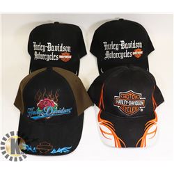 LOT OF 4 NEW HARLEY DAVIDSON MOTOR CYCLE HATS