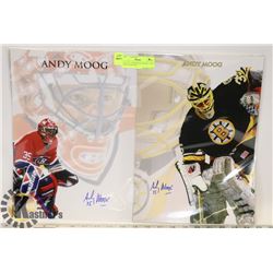 LOT OF 2 ANDY MOOG SIGNED 10X14 PHOTOS BOSTON